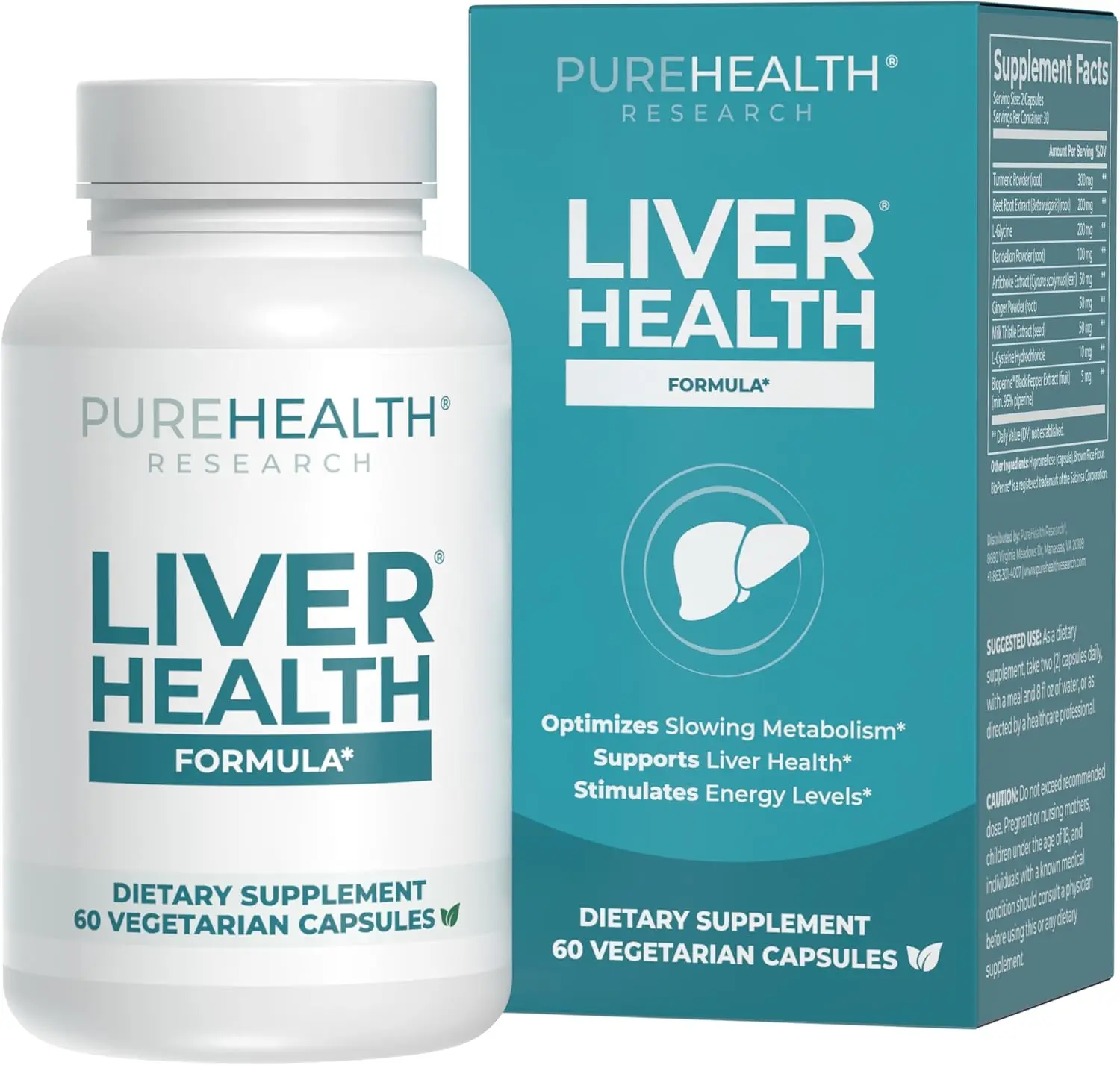Liver Health Formula - Liver Support Supplement, Promotes Detox and Supports Liver Function Naturally with Milk Thistle & Turmeric Fitness Healthcare