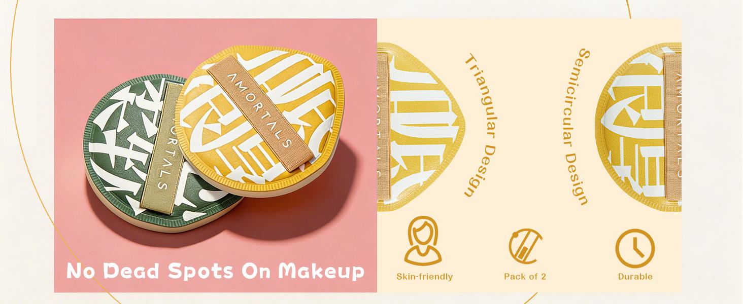 AMORTALS 2PCS XL Pad Powder Puffs Set - Soft Cushion Puffs for Smooth, Flawless Foundation, Wet & Dry Use AMORTALS 2PCS XL Pad Powder Puffs Set - Soft Cushion Puffs for Smooth, Flawless Foundation, Wet & Dry Use
