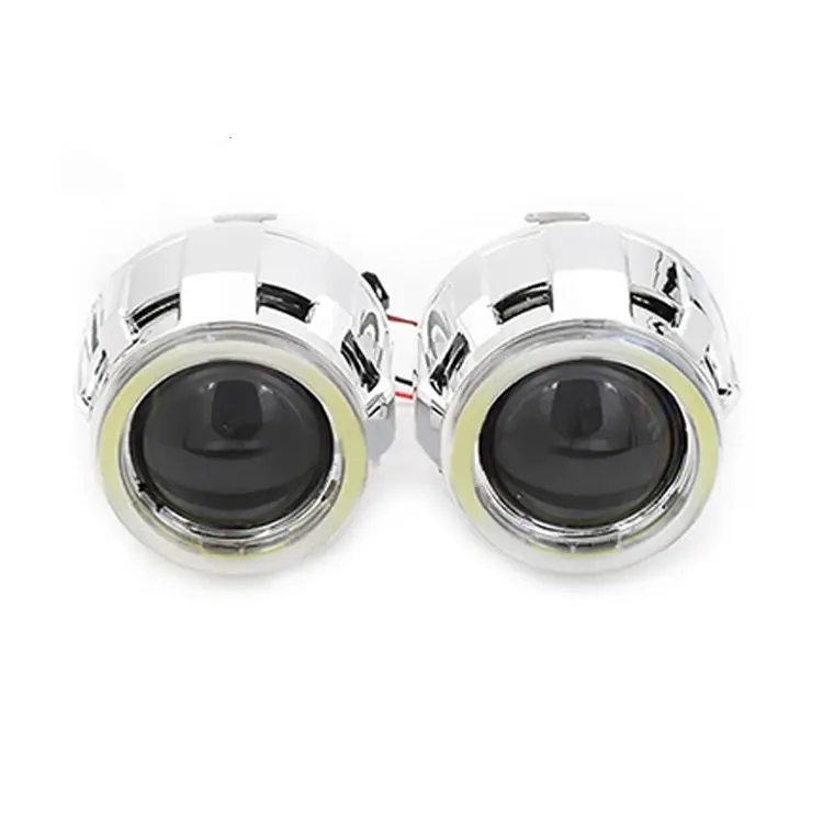 2.5 inch LED Angel Devil Eyes Bi-xenon Projector H4 H7 Headlight Lenses COB DRL Halo Lens Mini 2.5 for Car Lights Accessories Retrofit
