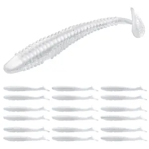 RUNCL Swimbaits Paddle Tail Lures, 10/20/30/40PCS, 5/4/3/2 Inches, Soft Plastic Bait for Trout, Crappie, Bass, Durable for Saltwater/Freshwater Fishing