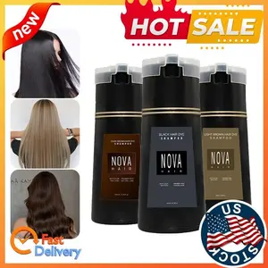 Nova Hair Instant Dye Shampoo,Hair Color Shampoo haircare Moisture Hair Dye Moisturizer Moisturize christmas tinte negro Moisturizing hair color magic Black