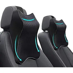 2pcs Car Seat Headrest Neck Rest Cushion - Ergonomic Car Neck Pillow, Durable Pure Memory Foam Carseat Neck Support for Neck/Back Pain Relief