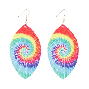 Vibrant Multicolor Tie Dye Drop Earrings