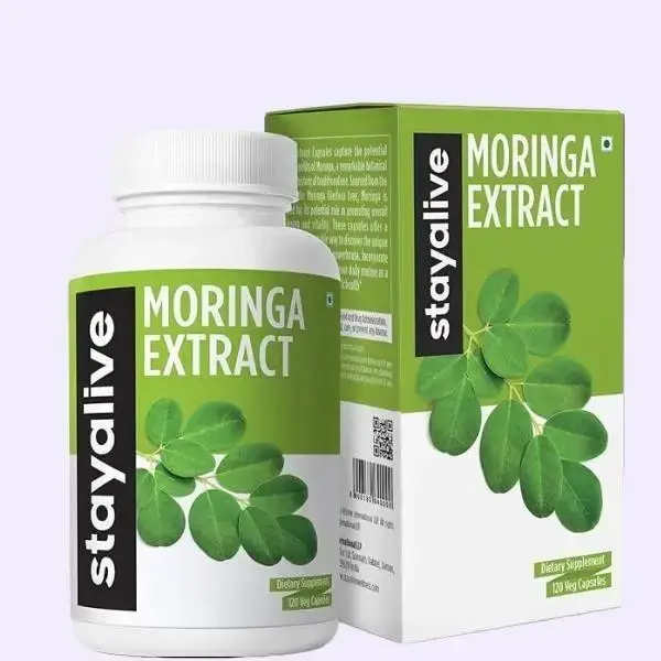 StayAlive Moringa Capsules 1000mg, 20:1 Extract, Extra Strength, Supports Digestion & Immunity, Green Superfood, Non-GMO & Gluten-Free