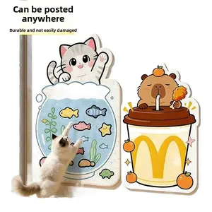 Cat Scratching Pad for Pet Cats Self Adhesive Wall Scratcher Wall Mounted Cat Scratch Board No Punching Easy to Install Anti-Slip Cat Scratcher for Furniture Protection No Debris Wear Resistant Cat Toy