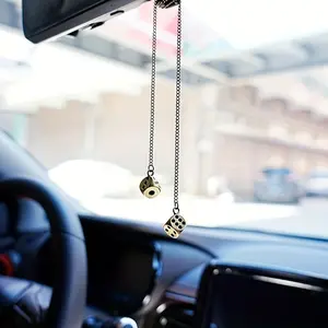 Creative Dice Car Pendant, Exquisite Rearview Mirror Pendant, Adds a Touch of Fashion to Your Car, Making Driving Time More Enjoyable Small Accessories