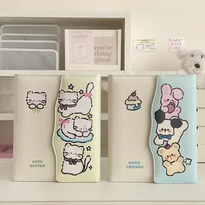 Cat and Puppy PU A5 Kpop Photocard Binder Collect Book Idol Photo Card Holder Photocards Album