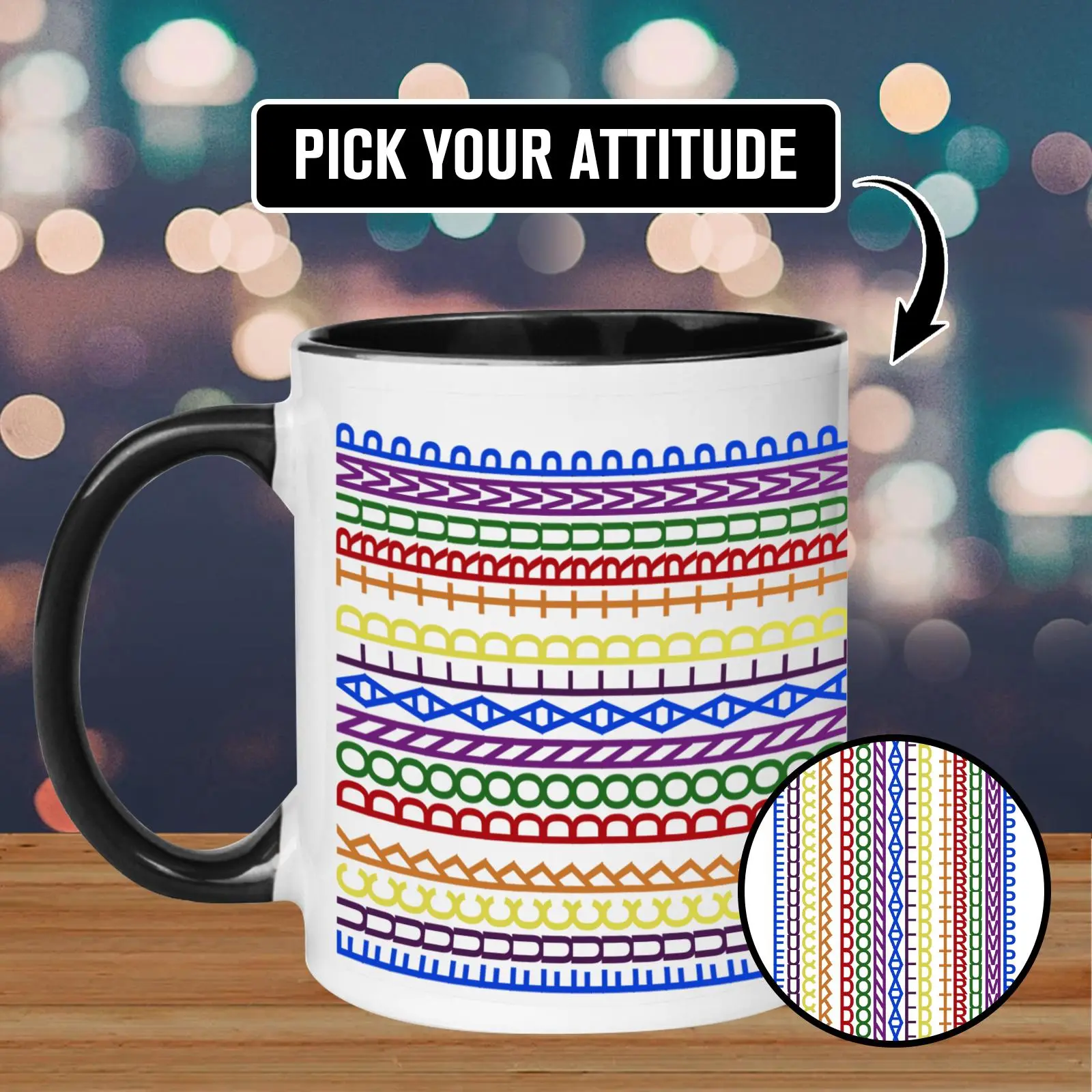 FDT Rainbow Hidden Meseage Tea Cup, Funny Meme FDT Trending Mug, Father's Day Gift Coffee Cup, Hidden Funny Message Trending Mug