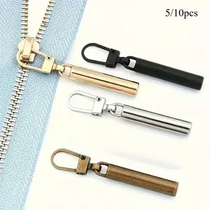 5/ 10pcs Premium Detachable Metal Zippers - Easy-Slide Replacement Zipper Sliders for Bags, Shoes, and Clothes - DIY Craft Zipper Heads with Sewing Accessories for Customization and Repair