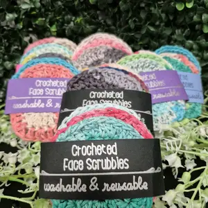 3 Pack Crocheted Face Scrubbies Machine Washable Reusable Soft for Gentle Exfoliation Ideal for Everyday Use
