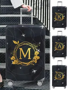 Letter Pattern Luggage Cover, Stretch Luggage Protector, Baggage Dust Case Cover, Travel Organizer for 18-32 Inch Suitcase