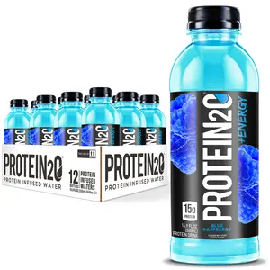 Protein2o Whey Protein Infused Water + Energy – Blue Raspberry Flavor, 15g Protein, 16.9 fl oz (12-Pack), Energizing & Refreshing Protein Drink!