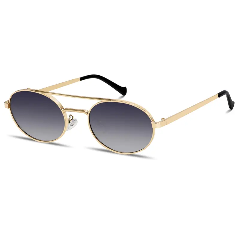 2025 Y2K Retro Oval Sunglasses – Trendy Narrow Gold Metal  display picture 2