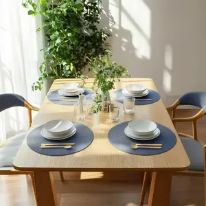 8pcs Round Placemats, Coasters, Washable Table Mats for Dining Tables, 15 Inch Home Decor, Easy to Clean, Lightweight, Ideal for Outdoor Parties