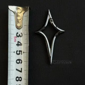 Zinc Alloy Carabiner Cross Star Metal Keychain Press Opening Spring Buckle Bag Pendant