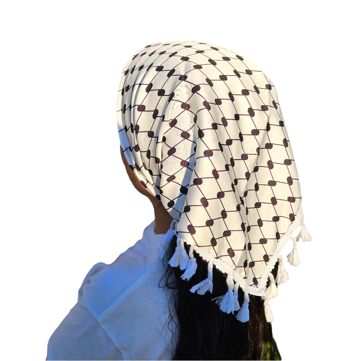 Keffiyeh Hatta Hair Head Scarf Bandana with Lace