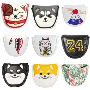 Golf head cover Magnetic  Closure Customized Golf Mallet Putter Covers Headcover Synthetic Leather Multi Style Color
