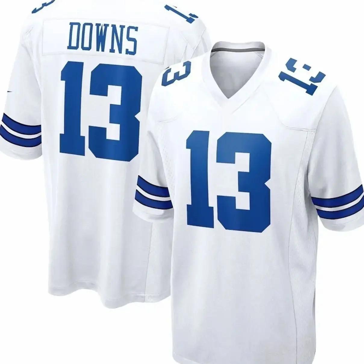 Unisex Football inspired by Dallas Downs 13 Draft First Round Pick No. 11 Team Game Jersey - White