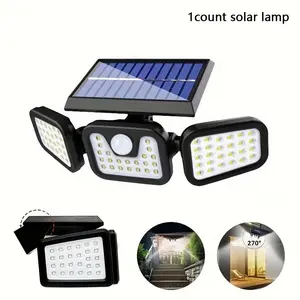 Waterproof Solar Garden Wall Light, 1/2/3 Counts Outdoor Solar Lamp with 3 Lighting Modes, Pathway Light with Motioning Sensor Detector for Garden, Backyard