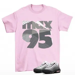 MAX 95 Shirt To Match Air Max 95 Pink Foam Black White OG Big Bubble, Air Max 95 Pink Foam Sneaker Matching Shirt, Jordan Match Tee