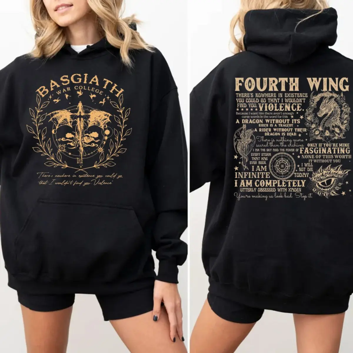 Fourth Wing Unisex Hoodie, Dragon Rider Sweatshirt, Basgiath War College Shirt, Violet Sorrengail Fantasy Book Shirt, Unisex Sweater Pullover Tee