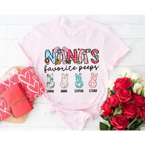 Custom Easter Nana's Favorite Peeps Shirt, Personalized Grandma Shirt, Cute Nana, Custom Grandkids Names, Nana Bunny, Personalized Easter