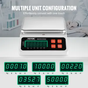 Father's Day Gift VEVOR Industrial Counting Scale, 10 kg x 0.1 g, Digital Scale for Parts and Coins, g/kg/lb/oz/ct Units, Electronic Gram Scale Inventory Counting Scale Kitchen Jewelry Counting Scale with LED Screen