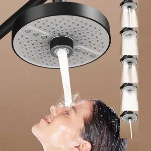 17.5cm 5-Mode Supercharge Rainfall Showerhead, High Pressure Top Rain Shower, Modern Bathroom Accessory, Ideal Gift for Holidays, Ceiling Mount Shower, Pressure Boosted Shower, Wall Mount Showerhead