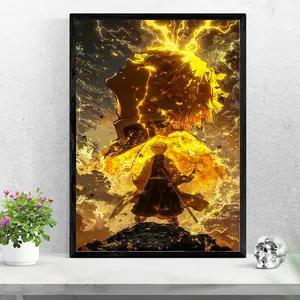 Zenitsu Agatsuma with Lightning Burst, Demon Slayer, Anime Poster, Home Decor, Wall Art