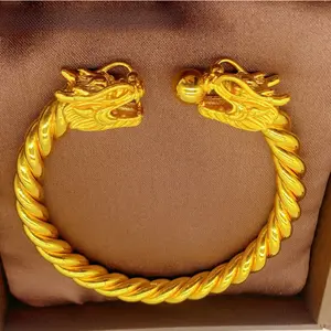 Hip-Hop Style Cool Double Dragon Pearls Braided Bracelet Zodiac Year Dragon Scale Jewelry Valentines Gifts for GF Women Men's kashmiri bangles bracelet couples freak gifts bangles bracelet for men bracelets for women money bracelet