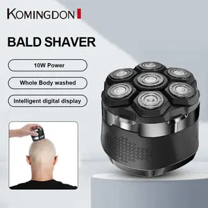 KOMINGDON Head & Body Electric Hair Remover — Magnetic Floating 7-Head Shaver (Wet & Dry Use: For Head, Legs, & Underarms), Waterproof, Rechargeable, Painless Hair Remover, IPX7 Waterproof, Fast Charging, Portable Travel Grooming Kit