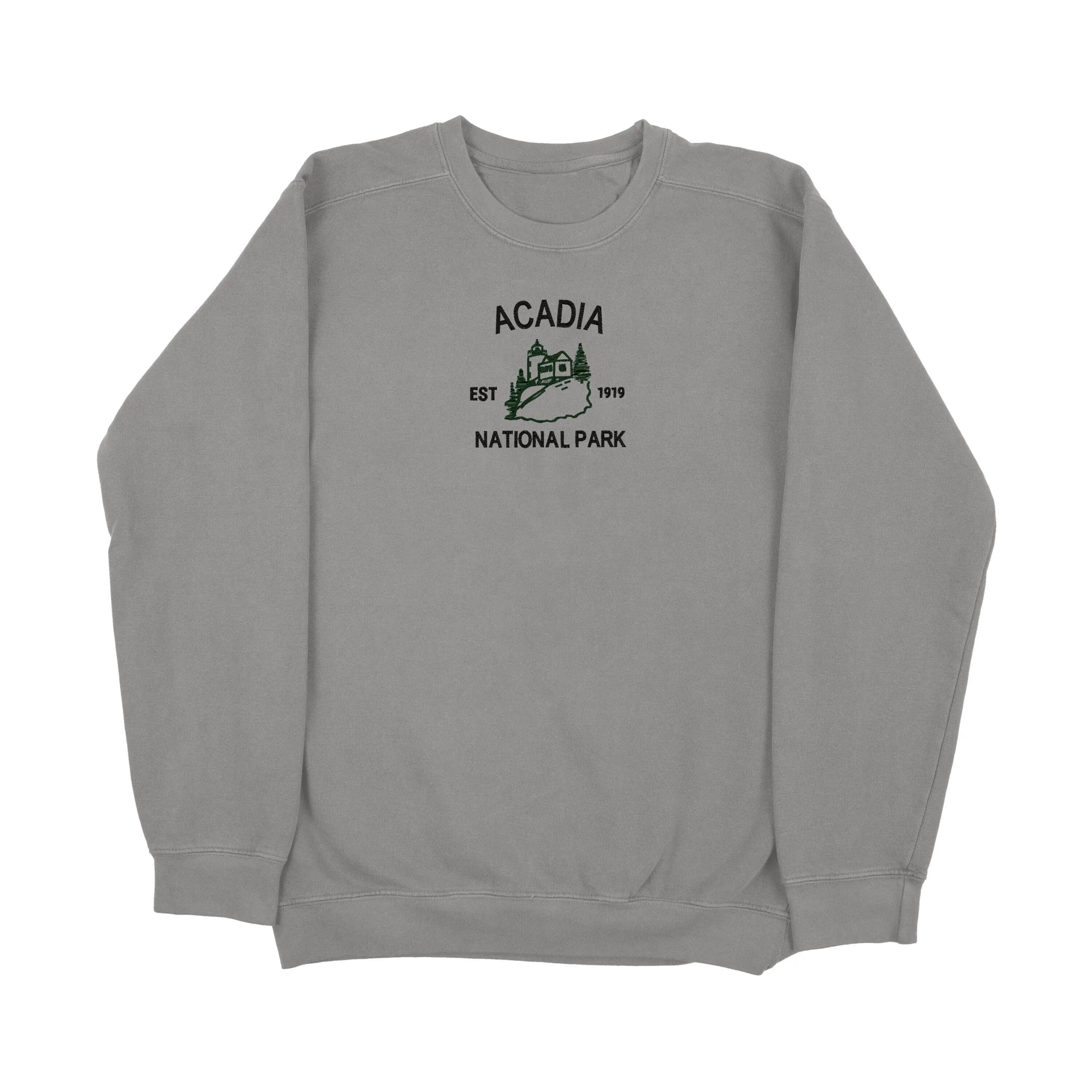 Acadia National Park Embroidered Sweatshirt | Premium Quality | Crewneck | Unisex | Outdoor | Embroidery | National Parks | Comfort Colors