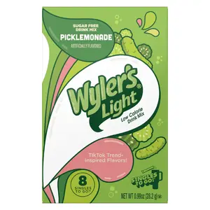 3x Wyler's Light Pickle Lemonade Singles - Zesty Drink Flavoring Powder Pack - Refreshing Hydration 0.08oz