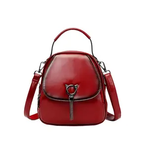 Women's Vintage Mini Convertible Backpack Purse – 3-Way Cat Ear Clasp Small Leather Bag Top Handle Crossbody Shoulder Bag