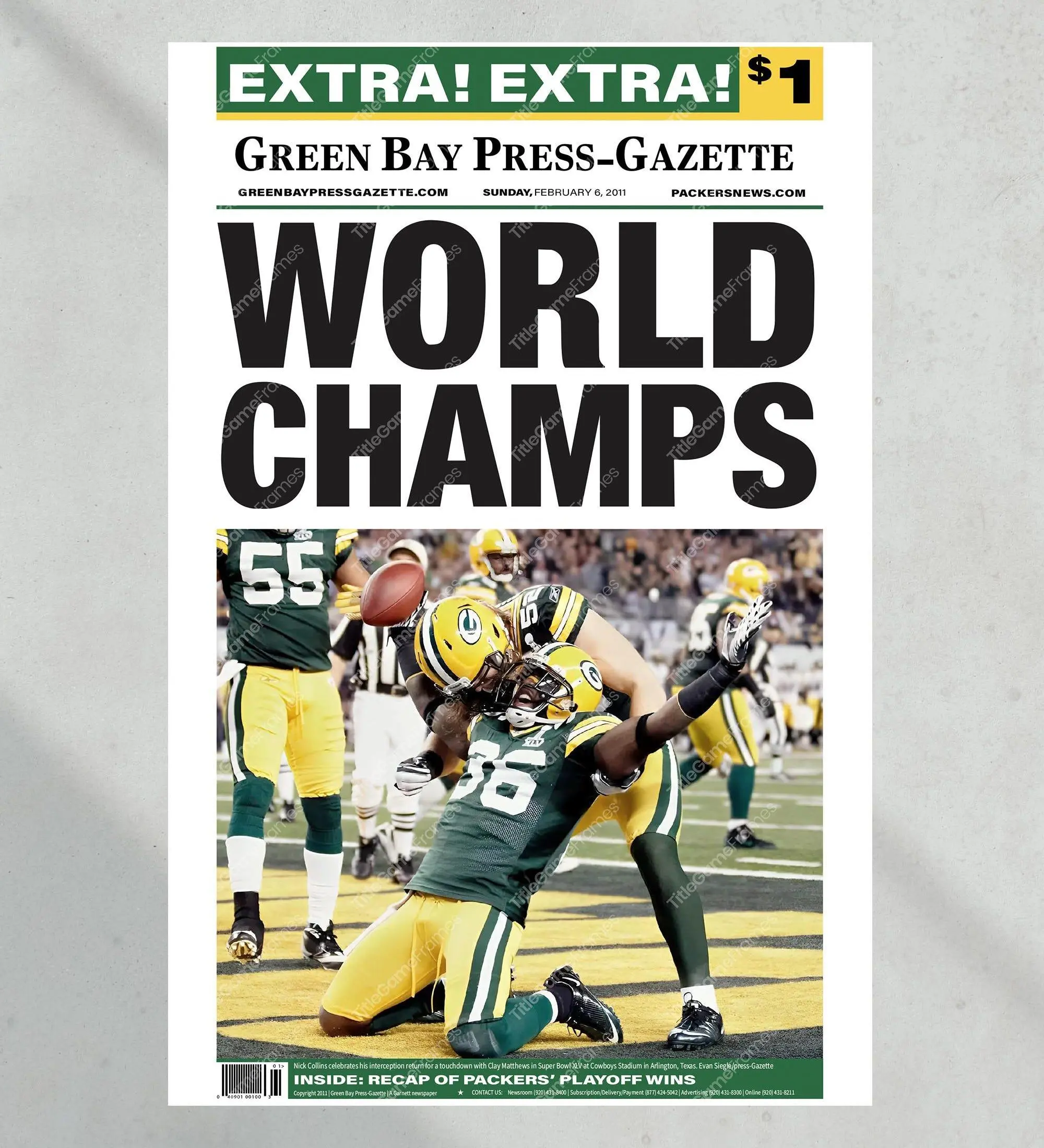 2011 Green Bay Packers Super Bowl Champions XLV 45 Unframed Poster Print Lambeau Field