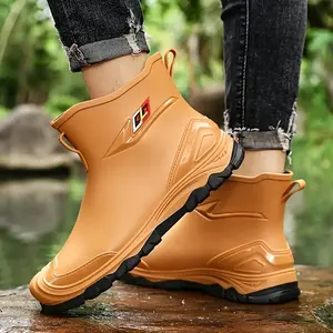 Men's Lightweight Waterproof Ankle Boots - Comfortable, Slip-Resistant for Outdoor Activities & Casual Wear