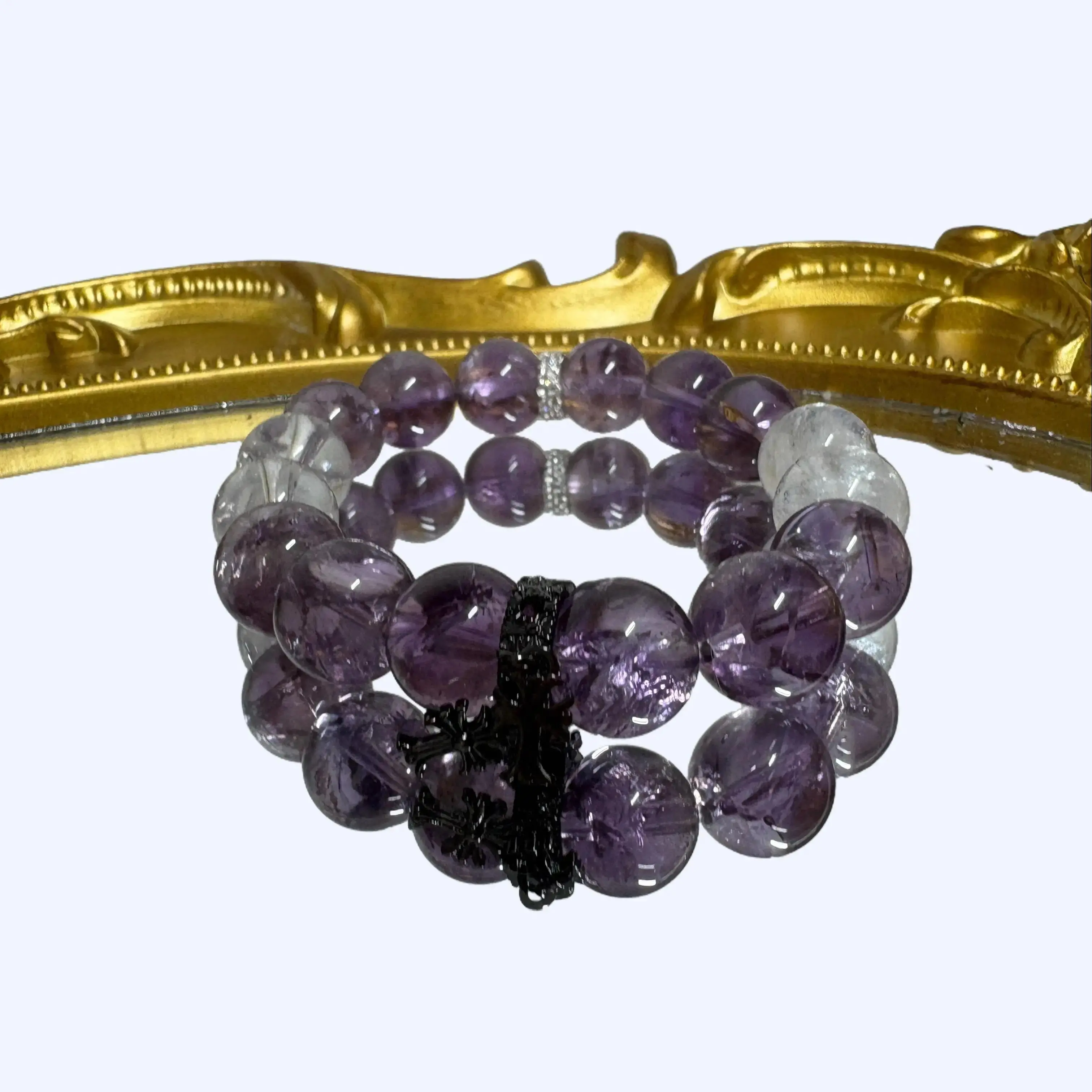 Lepidocrocite Amethyst × Clear Azeztulite | Emotional Healing Bracelet