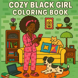 Cozy Black Girl Coloring Book: Cute African American Women Illustrations for Adults and Teens with Self-Care, Beauty & Chill Moments