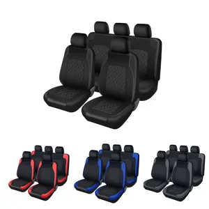 Universal 2/5-Seater Car Seat Cover, Premium Leather Car Seat Covers  Full Set Front Seats And Rear Bench, Stylish Durable & Waterproof Car Seat Protectors, Fits Most Vehicles, Airbag Compatible,Car Interior Accessories  For Men And Women Black,Blue,Gray