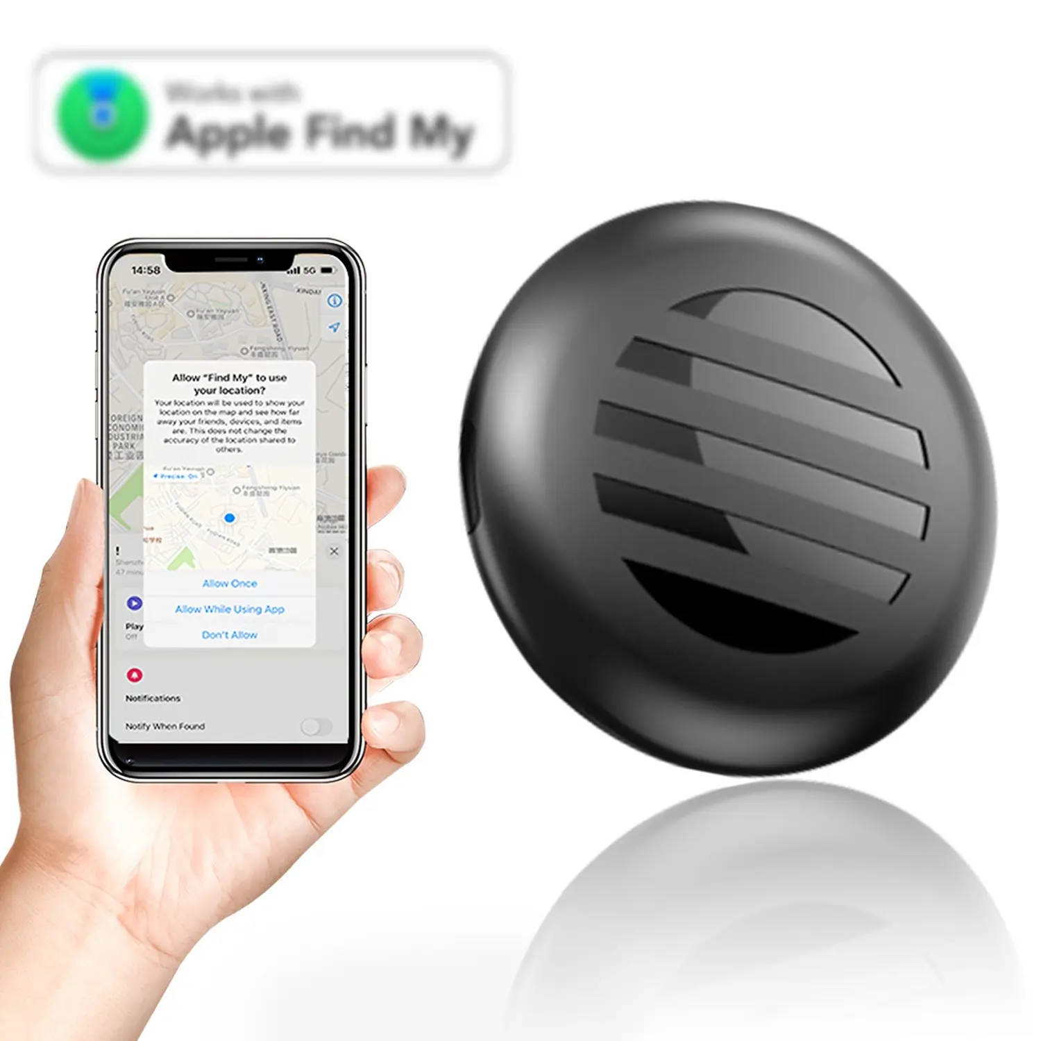 Track Your Keys, Wallet, Luggage, Black，Smart Tracking Device, Item Locator for Wallets, Suitcases, Wireless Key Finder
