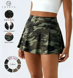 THANTH Women's High Waisted Athletic Skort for Golf & Casual Wear 3 Pockets Built-in Shorts Quick Dry Stretchy Hiking Skirt  summervibes