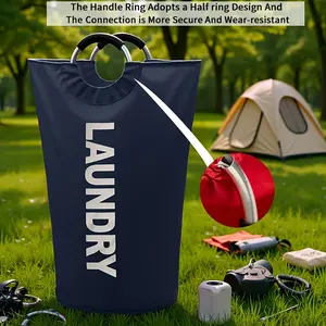 90L Tall Collapsible Laundry Basket with Waterproof Lining & Soft-Grip Aluminum Handle – Freestanding Dirty Clothes Storage for Bedroom, Dorm & Laundry Room