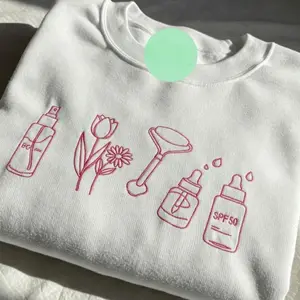 Embroidered Esthetician Sweatshirt, Skincare Embroidered Shirt, Minimalist Spa Crewneck, Aesthetician Gift, Beauty Therapist Top