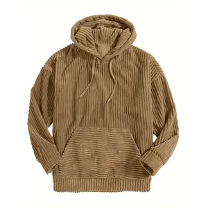 Vintage Corduroy Hoodie | Vintage corduroy men’s hoodies — casual pullover hooded sweatshirt with a kangaroo pocket for winter and fall — great as gifts