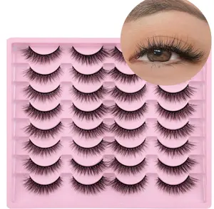 Lashes Natural Look Wispy Fasle Eyelashes 12mm Short Faux Mink Eyelashes Cat Eye Natural Strip Lashes Pack by Zegaine 16 Pairs