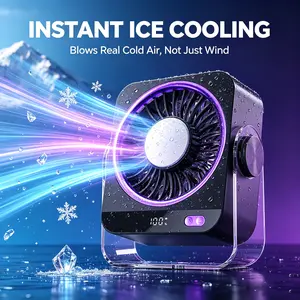 Rechargeable USB Desk Fan with Cooling Function，5 Speeds Quiet Portable Fan with Digital Display,Turbo Airflow & 180° Tilt, Perfect for Travel, Office, and Personal Use - Protection portable handheld fan