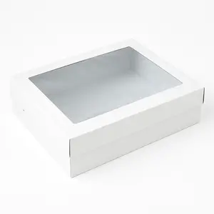 Classic White Window Half-Sheet Cake Box with Display