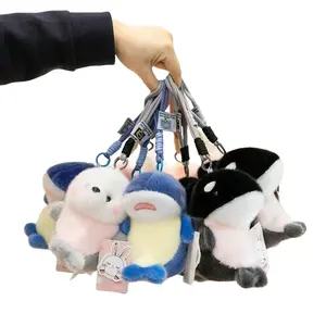 Kawaii Marine Animal Plush Keychain Collectibles - Soft Fluffy Whale/Orca/Shark Bag Charms with Lanyard, Sports & Outdoor Gear Accessory for Backpacks, Key Accessories, Gift for Her, Keychain Collectible