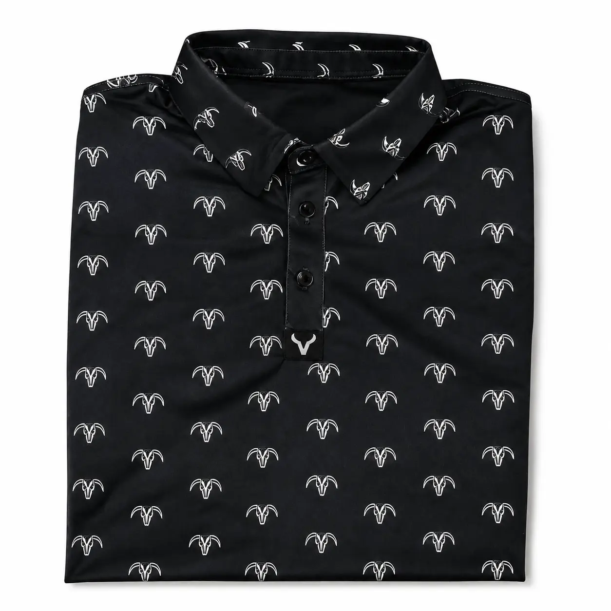 Vexil Brand - Polo - Bull Skull - Black. Gift For Men