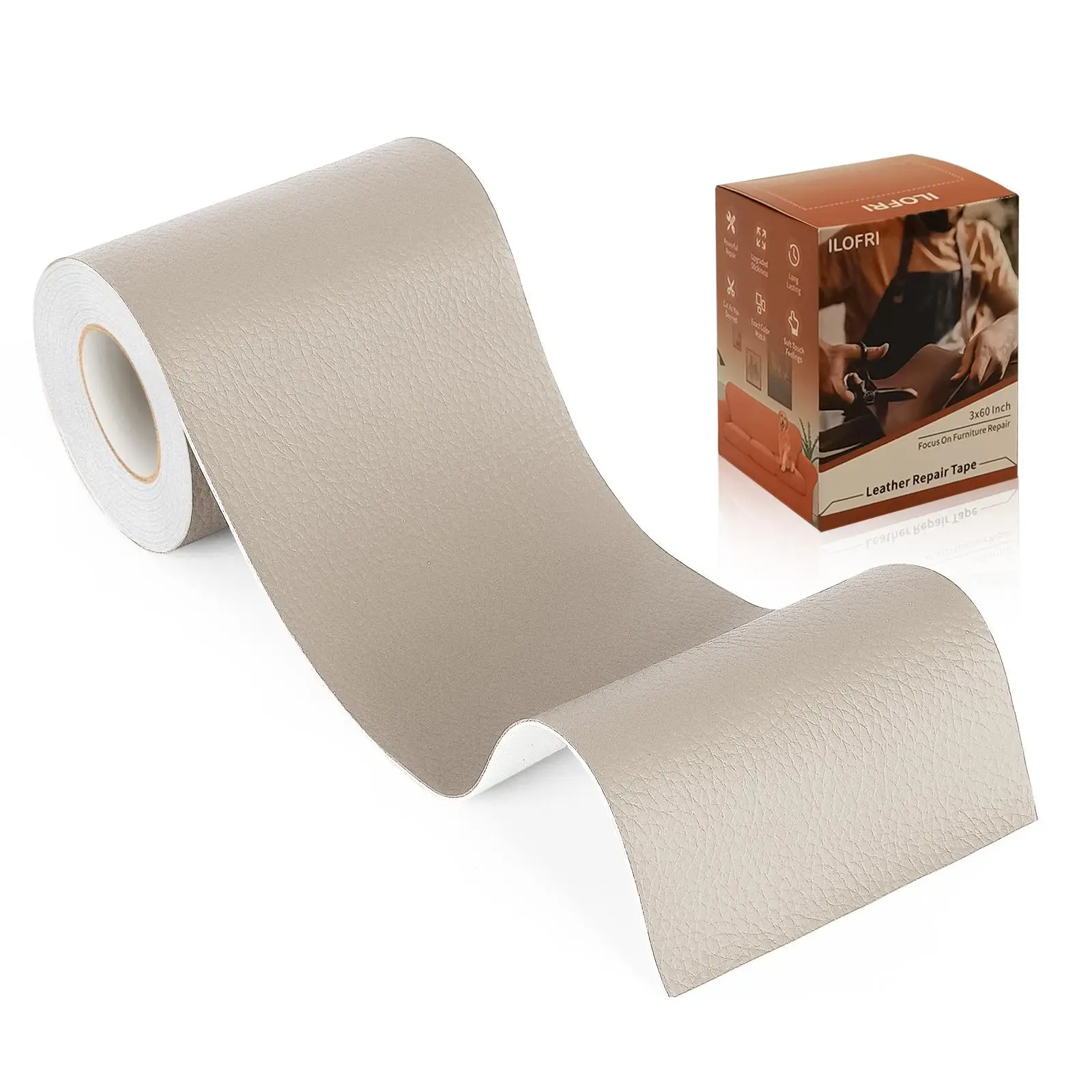 Leather Repair Tape, 1 Roll Self Adhesive Waterproof Leather Repair Tape for Cloth, Fabric, Car, Bag, Shoes, Couch, Sofa, Bed, Rug, Summer for Gift